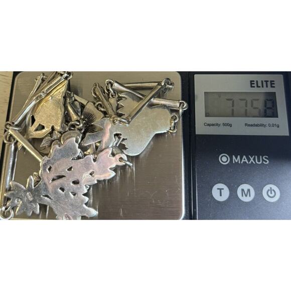 Rare Vintage 1970 Jeep Collins Solid Sterling Silver Flower Neckless 77.58 G - Picture 8 of 8